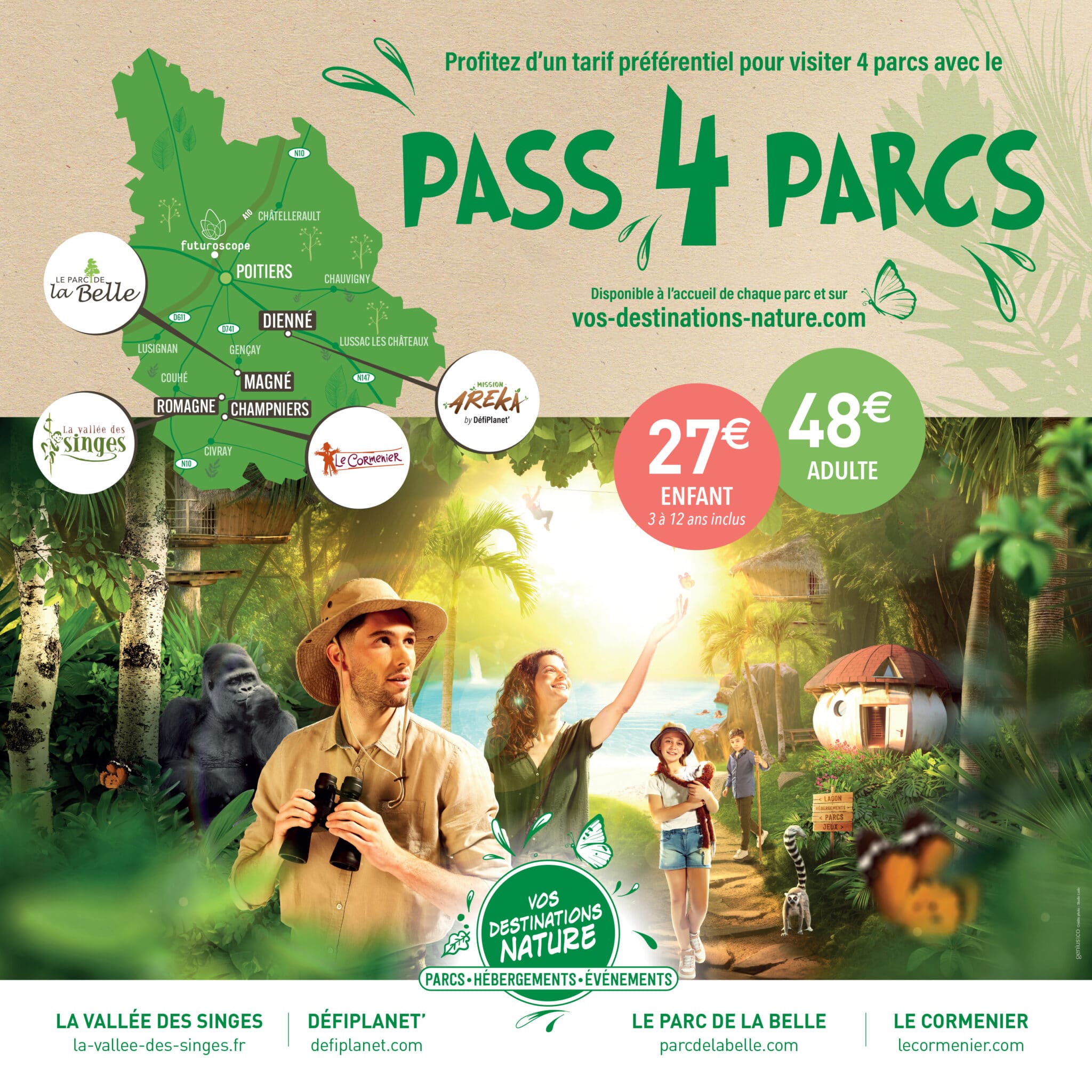 format carré pass 4 parcs