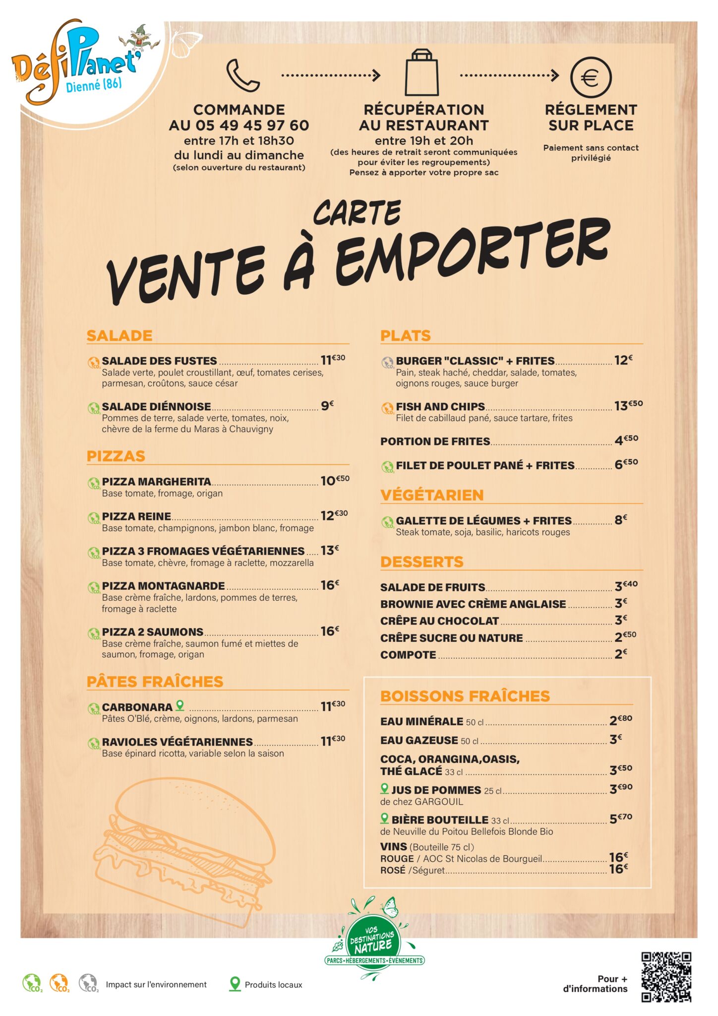 CARTE VENTE A EMPORTER